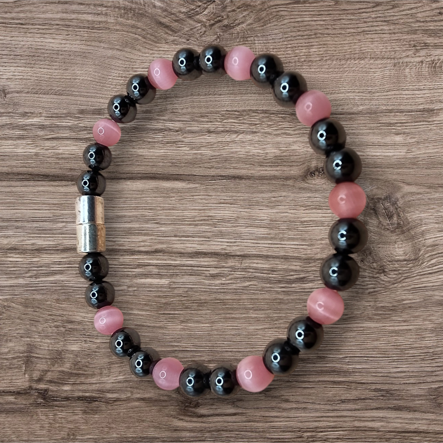 HEMATITE SINGLE BRACELET WITH GEMSTONE