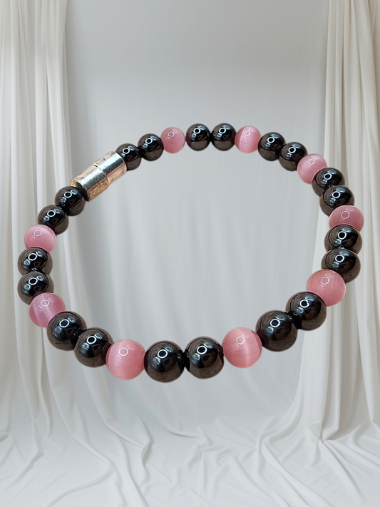 HEMATITE SINGLE BRACELET WITH GEMSTONE
